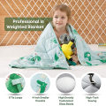 Green Crocodile Kids Weighted Blanket Cotton Cover Heavy Blanket Decompression Sleep Gravity Blankets For Bed Sofa